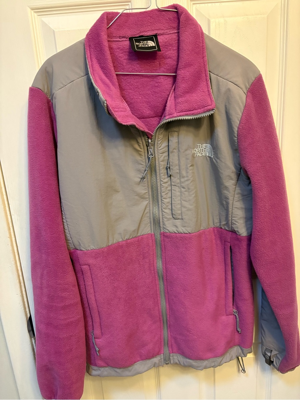 The North Face Women's Gray & Magenta Fleece Teddy Jacket